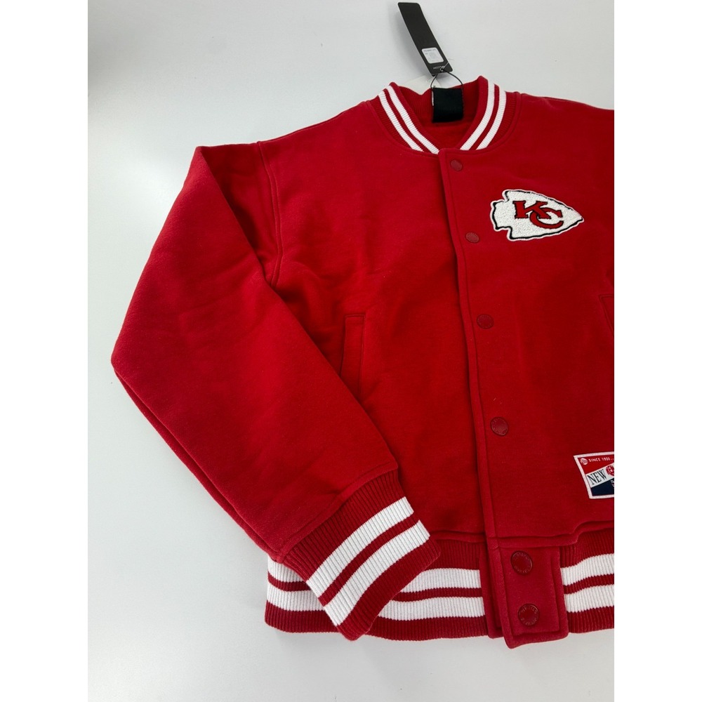 Kansas City Chiefs Women's Red Poly Snap Varsity Jacket New Era Size Small S NWT - Picture 5 of 9